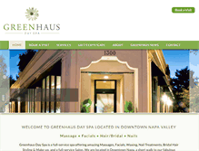 Tablet Screenshot of greenhausspa.com